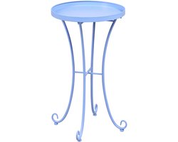 BELIANI CAVINIA - Tuin bijzettafel - Lichtblauw - 40 x 40 cm - IJzer
