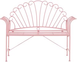 Beliani CAVINIA - Tuinbank - Roze - IJzer