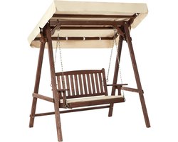 BELIANI CAVIOLA - Schommelbank - Beige - Vurenhout
