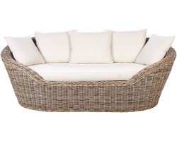 BELIANI CAVO - Ligbed - Lichtbeige - Rotan