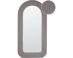 BELIANI CERVON - Wandspiegel - Taupe - 60 x 120 cm - Bouclé
