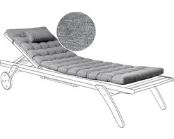 BELIANI CESANA PREMIUM - Ligstoelkussen - Grijsmelange - Polyester