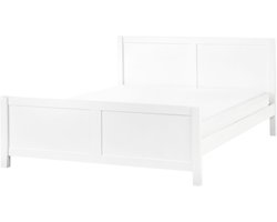 BELIANI CHAMPAGNAT - Tweepersoonsbed - Wit - 180 x 200 cm - Rubberhout