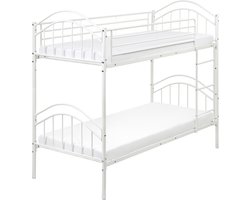 BELIANI CHARTRES - Stapelbed - Wit - 90 x 200 cm - Metaal