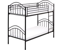 BELIANI CHARTRES - Stapelbed - Zwart- 90 x 200 cm - Metaal