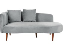 BELIANI CHAUMONT - Chaise longue - Lichtgrijs - Linkerzijde - Fluweel