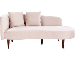 BELIANI CHAUMONT - Chaise longue - Pastelroze - Rechterzijde - Fluweel