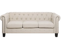 BELIANI CHESTERFIELD - Chesterfield bank 2-zits - Beige - Polyester