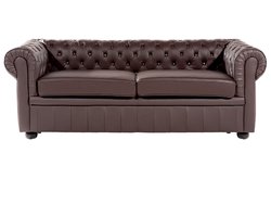 BELIANI CHESTERFIELD - Chesterfield bank 2-zits - Donkerbruin - Leer