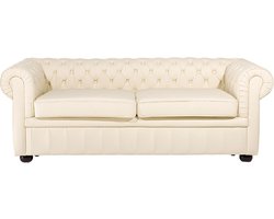 BELIANI CHESTERFIELD - Chesterfield bank 2-zits - Lichtbeige - Leer