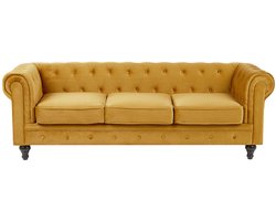 BELIANI CHESTERFIELD - Chesterfield bank - Mosterdgeel - Fluweel
