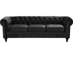 BELIANI CHESTERFIELD - Chesterfield bank - Zwart - Fluweel