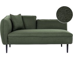 BELIANI CHEVANNES - Chaise longue - Donkergroen - Linkszijdig - Boucle