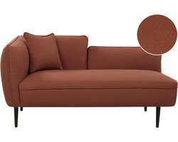 BELIANI CHEVANNES - Chaise longue - Donkerrood - Linkszijdig - Bouclé