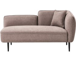 BELIANI CHEVANNES - Chaise longue - Lichtbruin - Rechtszijdig - Stof