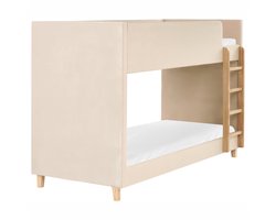 BELIANI CHOCQUES - Stapelbed - Lichtbeige - 90 x 200 cm - Fluweel