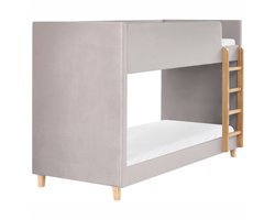 BELIANI CHOCQUES - Stapelbed - Lichtgrijs - 90 x 200 cm - Fluweel