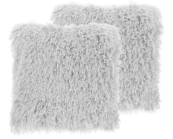 BELIANI CIDE - Sierkussen set van 2 - Lichtgrijs - 45 x 45 cm - Polyester