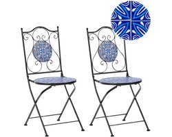 BELIANI CIGLIANO - Tuinstoel set van 2 - Zwart - Metaal