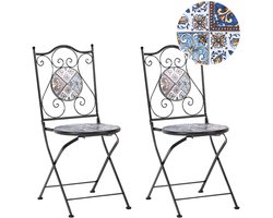 BELIANI CIVITA - Tuinstoel set van 2 - Zwart - Metaal