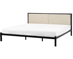 BELIANI CLAMART - Tweepersoonsbed - Lichtbeige - 180 x 200 cm - Metaal