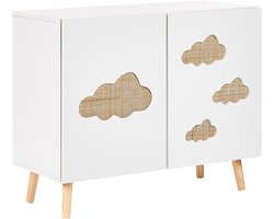 BELIANI CLOUDY - Dressoir - Wit/Lichthout - MDF