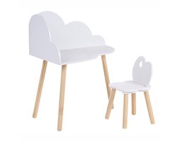 BELIANI CLOUDY - Kindertafel en stoel set - Wit - MDF