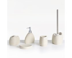 BELIANI COATA - Badkameraccessoireset - Lichtbeige - Polyresin