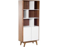 Beliani COLUMBUS - Boekenkast - Donkere houtkleur - MDF