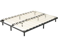 BELIANI COMBOURG - Vrijstaande lattenbodem - Zwart - 180 x 200 cm - Staal