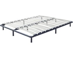 Beliani COMBOURG - Vrijstaande lattenbodem - Zwart - Staal