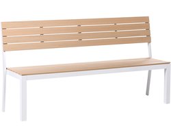 BELIANI COMO - Tuinbank - Beige/Wit - Kunsthout