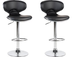 BELIANI CONWAY - Barkruk set van 3 - Zwart - Kunstleer