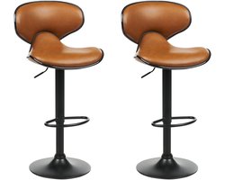 BELIANI CONWAY II - Barkruk set van 2 - Goudbruin - Kunstleer