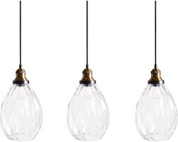 BELIANI COOSA - Hanglamp - Transparant - 3 lichten - Glas/Metaal