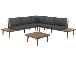 BELIANI CORATO - Loungeset voor 5 - Donkergrijs - Acaciahout