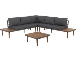Beliani CORATO - Loungeset voor 5 - Grijs - Acaciahout
