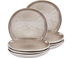 BELIANI COSTMARY - Bijzetborden set van 8 - Grijs - Steengoed