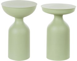 BELIANI COTA/TENJO - Bijzettafel set van 2 - Lichtgroen - Metaal