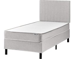 BELIANI COUNTESS - Eenpersoonsbed - Lichtgrijs - 90 x 200 cm - Polyester