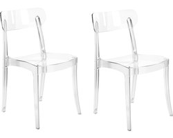 BELIANI COVINGTON - Eetkamerstoel set - Transparant - Polycarbonaat