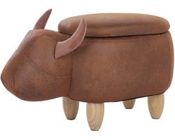 BELIANI COW - Hocker - Lichtbruin - Kunstleer