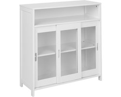 BELIANI CRABTREE - Glazen vitrinekast - Wit - MDF