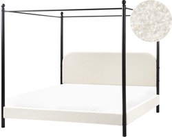 BELIANI DANNEMOIS - Tweepersoonsbed - Gebroken wit - 180x200 cm - Bouclé