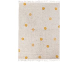 BELIANI DARDERE - Vloerkleed - Beige/Geel - 140 x 200 - Katoen