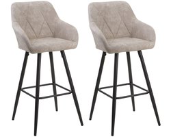 BELIANI DARIEN - Barkruk set van 2 - Beige - Polyester