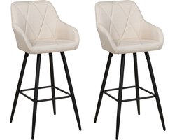 BELIANI DARIEN - Barkruk set van 2 - Lichtbeige - Polyester