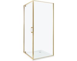 BELIANI DARLI - Douchecabine - Goud - 80 x 80 x 185 cm - Veiligheidsglas