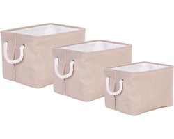 BELIANI DARQAB - Manden set van 3 - Taupe - Polyester