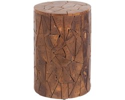 BELIANI DAWSON - Bijzettafel - Donkere houtkleur - Teakhout